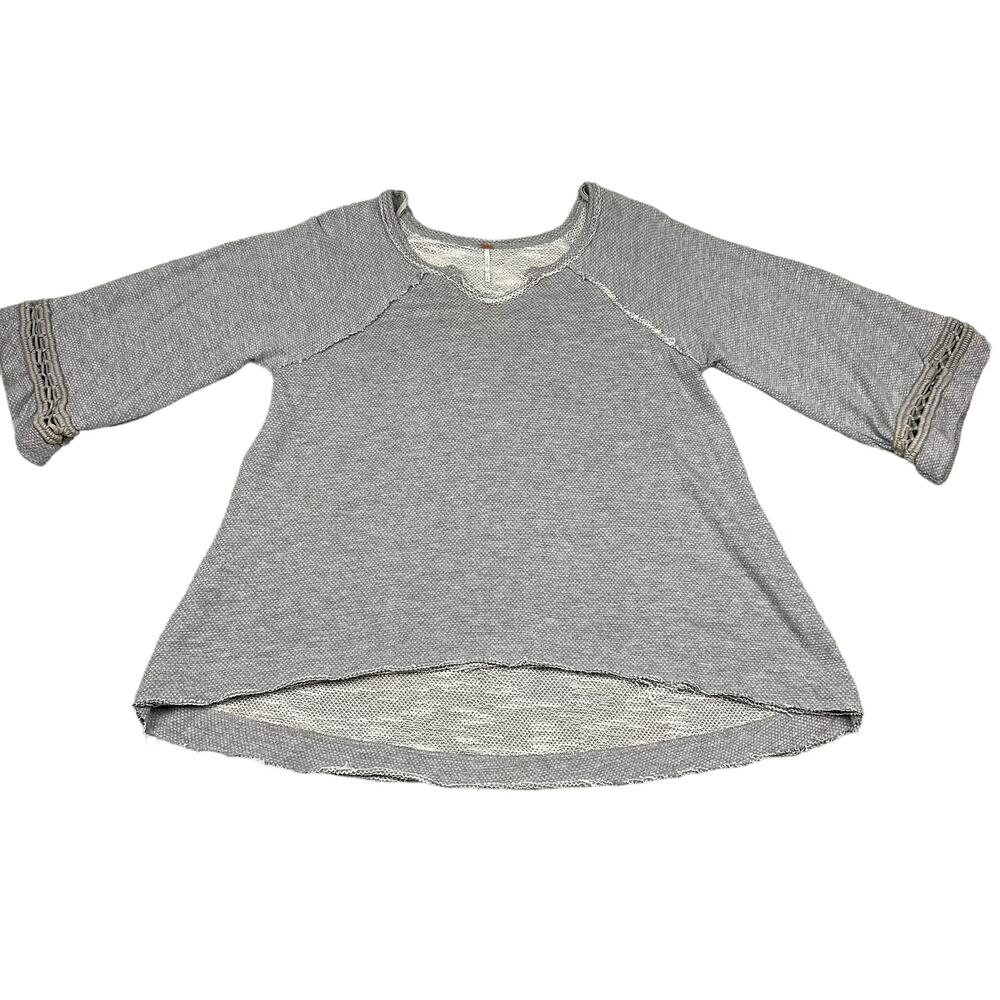 Free People Tunic Women Medium‎ Grey Mystree Waffle Knit OB407336